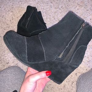 Black Toms Wedge Heels